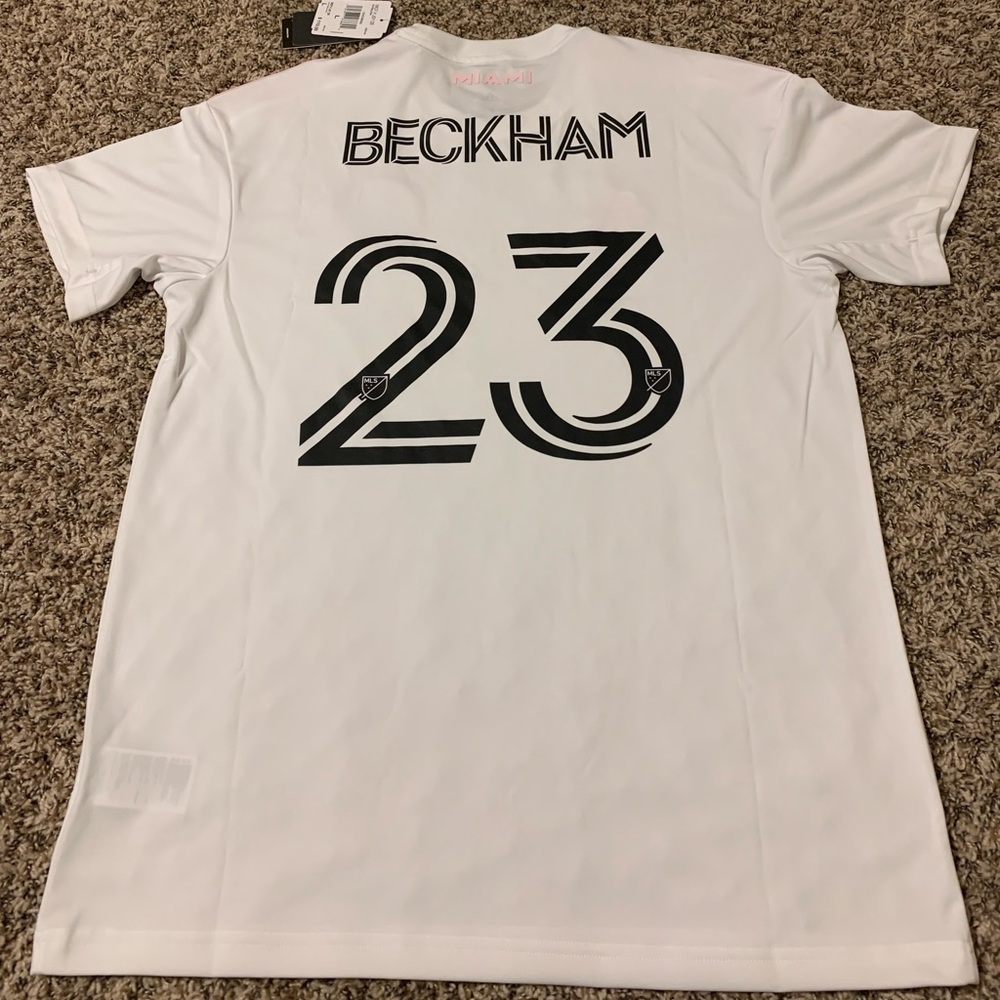 Adidas Miami Inter FC David Beckham jersey men’s size L white soccer.